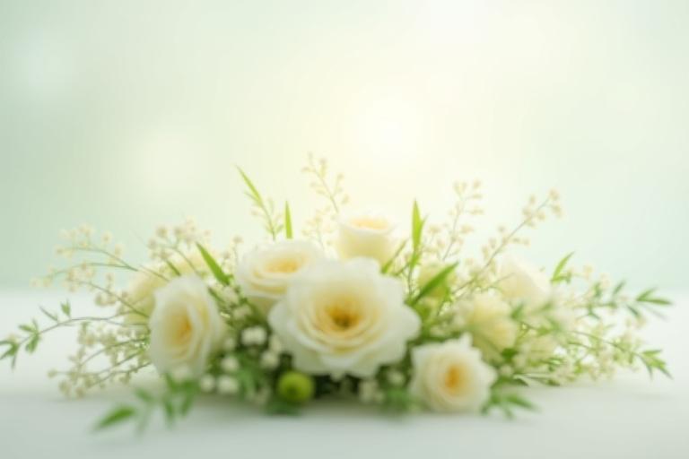 Stilrent och ljust sorgbinderi.